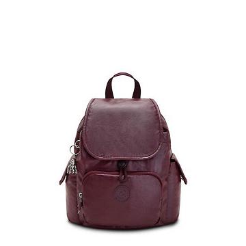 Kipling City Pack Mini Klassieke Metallic Rugzak Bordeaux | België 1735TC